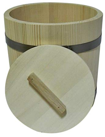 Wooden World – Holzeimer mit 2 Deckeln zum Fermentieren von Sauerkraut und Gurken Fass für Sauerkraut oder Sauna – 5 Liter