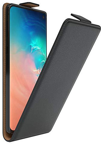 EAZY CASE Hülle kompatibel mit Samsung Galaxy S10 Flip Cover zum Aufklappen, Handyhülle aufklappbar, Schutzhülle, Flipcover, Flipcase, Flipstyle Case vertikal klappbar, aus Kunstleder, Schwarz