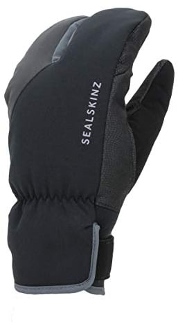 SealSkinz Unisex Extrem Kaltes Wetter Wasserdichter Radhandschuh im Hummerkrallen-Stil – Schwarz/Grau, L