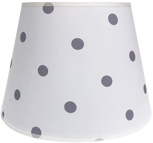 Wogati® Lampenschirm | verschiedene Größen & Farben | Farbe: Grau Punkte/Größe: L | E14 | Baumwolle | Lampenschirm Stehlampe + Lampenschirm Hängelampe + Lampenschirm für Tischlampe