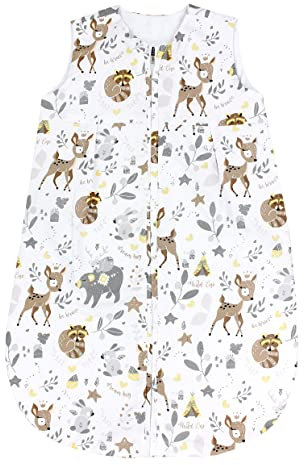 TupTam Baby Sommer Schlafsack 0.5 TOG aus OEKO-TEX zertifizierten Materialien, Farbe: Wilde Tiere, Größe: 92-98