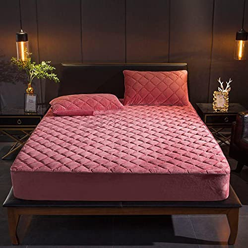 HAIBA Spannbettlaken für King-Size-Bett, ultraweiche, knitterfreie Mikrofaser, hypoallergen, Tiefe Tasche (Kingsize),Rosa,200x200cm+30cm
