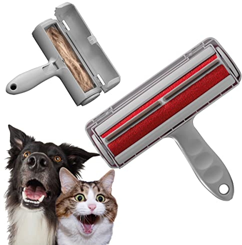 Pet in Green Tierhaarentferner Fusselrolle, Fusselroller für Hundehaare und Katzenhaare Wiederverwendbar, Fusselbürste für Tierhaar, für Kleidung, Sofa, Auto, Bett, Teppich