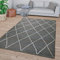 TT Home Wohnzimmer Teppich Kurzflor Handgeknüpft Skandi Design 3D Optik Modern, Farbe: Dunkelgrau, Größe:240x340 cm