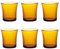 Set de 6 vasos de cristal templado 21 cl, color ámbar, modelo Lys, vasos para agua, bebidas, 7,8 x 8 cm, resistentes a los golpes y choques térmicos, aptos para microondas, lavavajillas