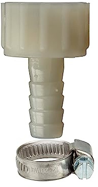 tecuro Schlauchtülle Ø 9 mm x 3/8 Zoll ÜWM, Nylon weiß - inkl. Edelstahlschlauchschelle - 562601