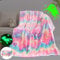 iEvery Einhorn Decke Kuscheldecke Kinder Mädchen Flauschige Decke Glow in The Dark Einhorn Leuchtend, Weiche Wohndecke Fleecedecke Einhorndecke Geschenk für Kinder, 150x130cm