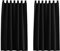 PONY DANCE Tende Termiche Isolanti per Interni Oscuranti Curtains con Passanti Tenda per Cucina Corte per Finestre Piccole 2 Pezzi L 140 x A 145 cm, Nero