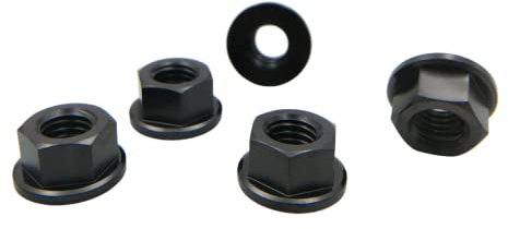 RISON-Titanium 5 Pezzi Dado Flangiato Esagonale in Titanio M8x1.25mm, Dadi Esagonali di Bloccaggio DIN 1661, Dadi a Flangia Autobloccante di Pignone Controdado per Moto