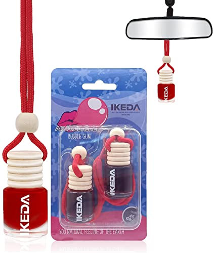 Car Air Fresheners for Men | Car Scents Air Freshener with Bubble Gum Smell | Car Perfume Hanging Diffuser with Odour Eliminator Technology | Long Fragrant Car Accessories | Ikeda Air Freshener Car