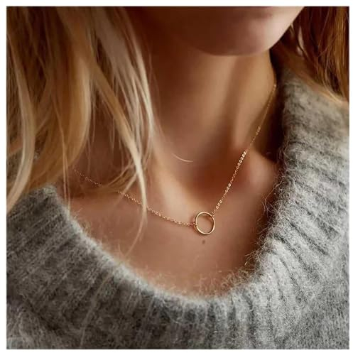 Inilbran Boho Kreis Choker Halskette Gold Hohlen Kreis Halskette Choker Vintage Offenen Kreis Halskette Kette Geometrischen Kreis Kreisförmige Halskette Für Frauen Und Mädchen