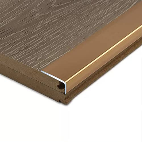 übergangsprofi L-förmige Fliesenstufenleisten/Abschlussleisten. Großer wasserdichter Treppenkantenübergangsstreifen aus Aluminium Für Vinylböden/Fliesenstufen. ( Color : Gold , Size : Width 35mm(1.4)