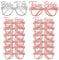 Leikedun 18 Pack Hen Party Glasses Shiny Rose Gold Team Bride Glasses Hen Party Accessories Hen do Night Party Game Photo Props Accessories Bride Party Props Bachelorette Party Decorations