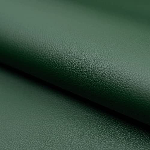 Tessuto Al Metro Ecopelle Finta Pelle SimilPelle Rivestimento Tappezzeria Cuscini Divani Vari Colori Stoffa Idroepellente H 140 CM (Al Metro, Verde Scuro)