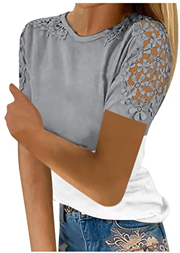 LSAltd Damen Tshirt Mit V-Ausschnitt Stilloberteile Damen Sommer Blusentop Damen Flieder Oberteil Kapuzenpulli Damen Tunika Sommer Hemd Schwarz Kurzarm Tunika Damen Sommer Elegant Damen Trainingshose