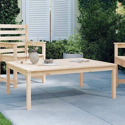 prissent 121x82,5x45 cm Gartentisch Kieferholz Braun Esstisch Outdoor-Tisch Beistelltisch Gartentisch Holz Loungetisch Outdoor Ideal für Garten Balkon Oder Terrasse Klassisches Design