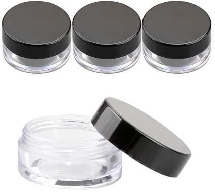 Rumyve Rumyve4pcs10g / 10ml Sample Bottle,Clear Round Plastic Jar,Clear Round Plastic Container Wide Mouth Travel Storage Cosmetic Cream Cap