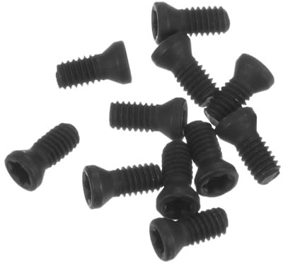 sourcing map 10pcs Torx Screw M2.5x6mm 12.9 Grade Round Flat Head with T8 Torx Wrench Screwdriver for Replaces Carbide Insert Cutters CNC Lathe Tool, Black