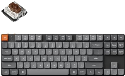 Keychron K1 Max Ultra-Slim QMK/VIA Bluetooth Wireless/USB Wired Custom Mechanische Tastatur, 2.4 GHz, Gaming-Tastatur mit TKL-Layout, Weiß-LED und Low-Profile Gateron Brown Switch