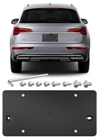 Rear License Plate Bracket For Audi Q3 Q4 e-tron Q4 Sportback e-tron Q5 Q5 Plug-in Hybrid Q5 Sportback SQ5 SQ5 Sportback Q6 e-tron SQ6 e-tron Q7 SQ7 Q8 SQ8 RS Q8 performance 2009-2025 Plate Holder Set
