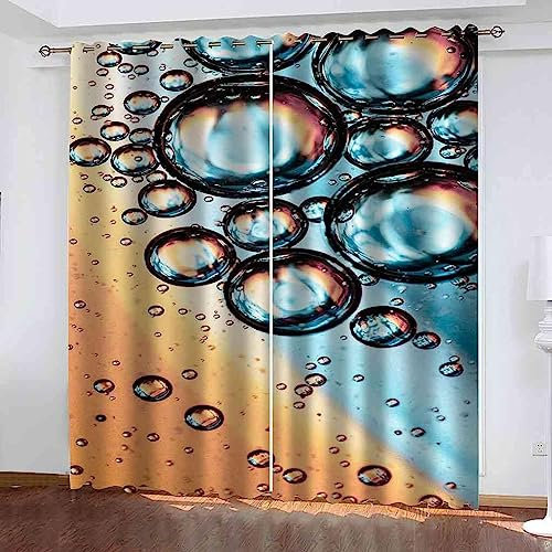 Rideaux Occultants - Ampoules Rondes Créatives - 3D Imprimé Polyester Rideaux Occultants Pour Salon Design Moderne Rideaux De Cuisine De Porte Fenêtre À Oeillets 2 X 140 X 250 Cm -9A0E1F5I3L8B6U7Z5I4J