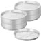 Relaxdays Bandeja Aluminio, Pack de 100, 2,5 x 27,5 cm, Envases Barbacoa Redondos, Recipiente Recogegotas BBQ, Plateado
