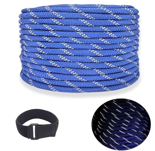 Polypropylen Seil Paracord 8mm Ropereißfeste Rope Schnur Nylonseil Bootsseil Reepschnur Outdoor Seil Tauwerk Blau ppm Seil für Bootsport, Sport, Camping, Segeln, Angeln, Fischen, Wandern (8mm-20M)