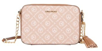Carlo Colucci Camera Bag mit Logodruck Beige OS