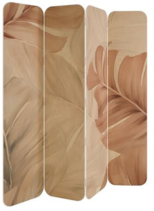 HEALANCY Paravent Raumteiler - 4-teilig Raumtrenner, Druck 2-Seite - Premium QUALITÄT 100% Holz - Raumtrenner - Trennwand Wohnung - Room Divider - Spanische Wand Deko Modern Sichtschutz