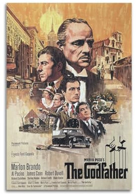 ECGDFWAZ Filmposter Der Pate auf Leinwand, Wandkunst, Dekoration, Wohnzimmer, Schlafzimmer, Dekoration, Poster, 20 x 30 cm, ungerahmter Stil