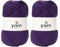 Korbond Yarn - Purple - 2 x 100g Acrylic Wool - Lightweight, Hypoallergenic & Durable Double Knit Crochet Yarn Knitting Wool