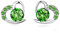 Kaguyo silver earrings for women, rose gold plated 925 sterling silver Amethyst clear Zircons Love heart Stud Earrings for women girls birthday gift (green)