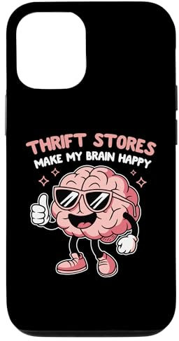 Hülle für iPhone 15 Secondhand-Läden machen mein Gehirn glücklich, lächelnde