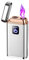 Encendedor de doble arco resistente al viento, banco de energía de emergencia al aire libre, encendedor recargable por USB, encendedor de arco con pantalla de alimentación, dorado (dorado)