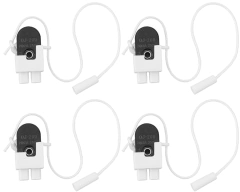 ECSiNG 4pcs Mini Interrupteurs à Tirette Miniatures 2 X 2 A 250 V Marche/arrêt Remplacement pour Lampe Murale Plafond Salle de Bain
