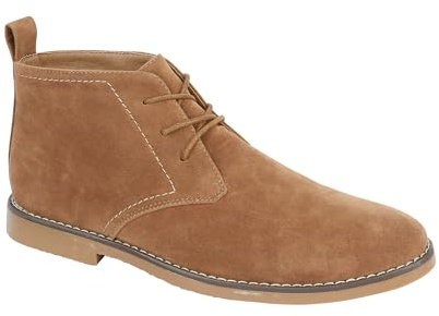 Charles Southwell Men's imitation suede lace up and Twin Gusset Desert Boots Sizes 7-12 (Sand, UK Footwear Size System, Adult, Men, Numeric, Medium, 7)
