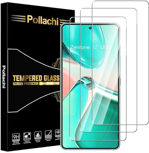Pollachi Verre Trempé pour Asus Zenfone 12 Ultra[Lot de 3] Film en Protection ecran,Dureté 9H,Sans Bulles,Anti Rayures Vitre Protecteur d'écran pour Asus Zenfone 12 Ultra
