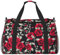 Borsa sportiva da donna, borsa da viaggio, motivo: rose rosse da giardino, borsa sportiva con scompartimento, borsa da viaggio per uomo, donna, borsa da viaggio weekend da donna, colore nero, taglia