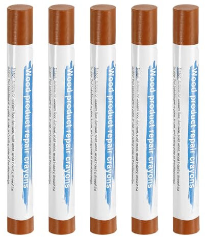 HARFINGTON 5pcs Wood Filler Sticks Wooden Wax Touch Up Furniture Repair Crayons for Scratch Hole Wood, Coral Pink