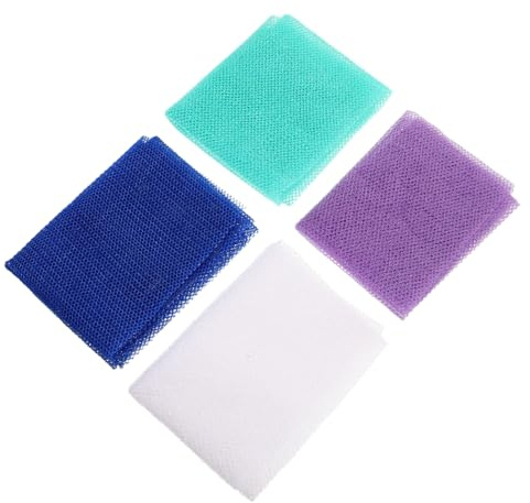 DINHEAROM Peelinglappen für Körper 4 Stück Nylon Polyester 30x80 cm