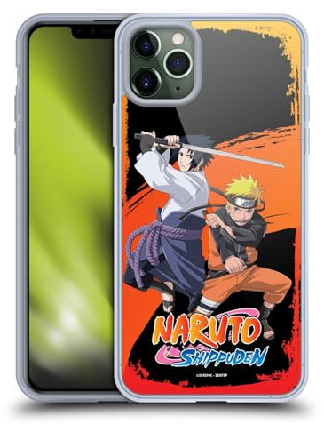 Head Case Designs Offizielle Naruto Shippuden Naruto und Sasuke Schluessel Kunst Gel Handyhülle Hülle [Militärischer Schutzgrad] Kompatibel mit Apple iPhone 11 Pro Max