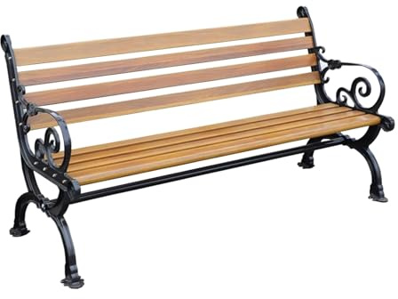 YUNHEST Gartenbank for entspannte Stunden im Freien, ideal for Innenhöfe und Parks. Robuste und stabile Füße aus Aluminiumguss, Rückenlehne und Sitzfläche aus Zinklegierung.(120cm(47.24in))