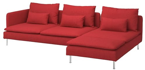 ProTuning SÖDERHAMN 4-Sitzer-Sofa mit Chaiselongue und offenem Ende tonerud/rot