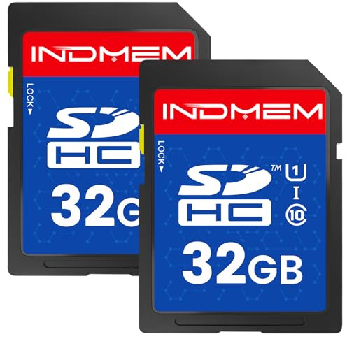 SD Card 2GB UHS-I SDHC U1 Class 10, High Speed Card 2 Packs | SD Memory 32GB for Digital Camera, Computer, Trail Camera