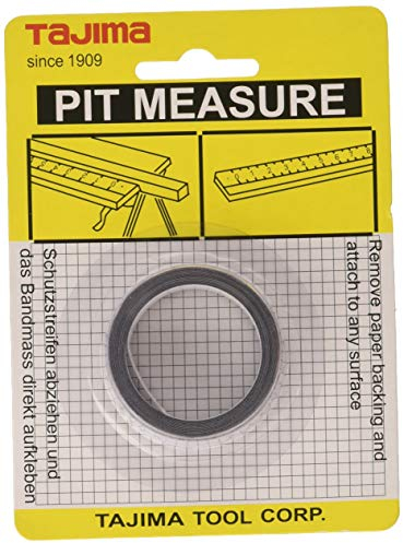 Tajima PIT-20C-EUR Pit Measure Maßband, 2 m/13 mm, selbstklebend, Weiß