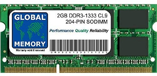 2GB DDR3 1333MHz PC3-10600 204-PIN SODIMM MEMORY RAM COMPATIBLE WITH LAPTOPS/NOTEBOOKS
