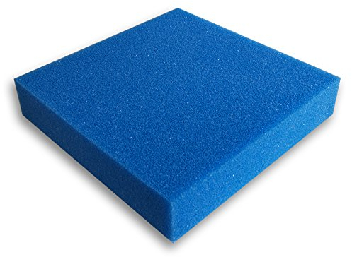 Wiltec Filtermatte Schaumstoff 50 x 50 x 10 cm mittlere Porung 20 ppi für Teichfilter Aquarienfilter Aquarium Filter Außenfilter Wasser