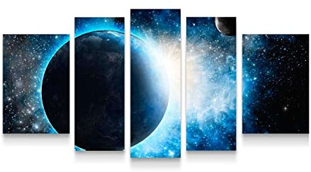 Startonight Impression Sur Verre Acrylique Cosmos Ensemble de 5 pièces, Imprimée Tableau Oeuvre Originale Motif Moderne Décoration Prêt à Accrocher 90 x 180 cm