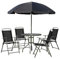 HOMCOM Outsunny 1571260031 - Conjunto de Muebles para Jardin terraza o Patio con 4 sillas 1 Mesa y 1 Parasol - textilene, Aluminio y Poliester
