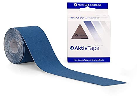 AFH Aktiv Tape® | Kinesiologie Tape | Breite: 5 cm | Länge: 5 m | auf Baumwoll Basis | Farbe: blau